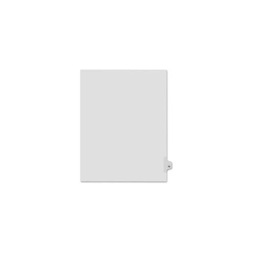 Kleer-Fax Legal Exhibit Numbered Index Dividers - Printed Tab(s) - Digit - EXHIBIT 73 - 25 Tab(s)/Set - 8.5" Divider Width x 11" Divider Length - Letter - White Divider - 25 / Pack