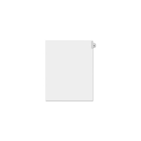 Kleer-Fax Legal Exhibit Numbered Index Dividers - Printed Tab(s) - Digit - EXHIBIT 76 - 25 Tab(s)/Set - 8.5" Divider Width x 11" Divider Length - Letter - White Divider - 25 / Pack