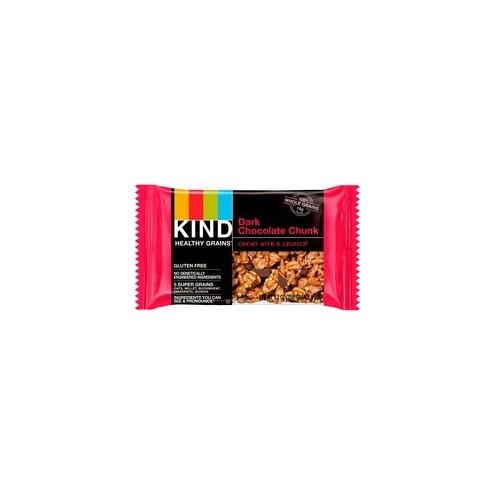 KIND Dark Chocolate Chunk Healthy Grains Bar - Cholesterol-free, Non-GMO, Individually Wrapped - Dark Chocolate - 1.20 oz - 12 / Box