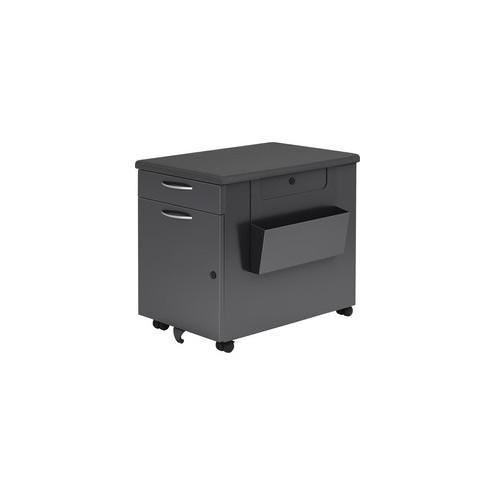 Lorell Chester Cabinet - 23.5" x 15.3" x 22.3" for File - Versatile, Removable Lock, Anti-tip - Satin Nickel, Black