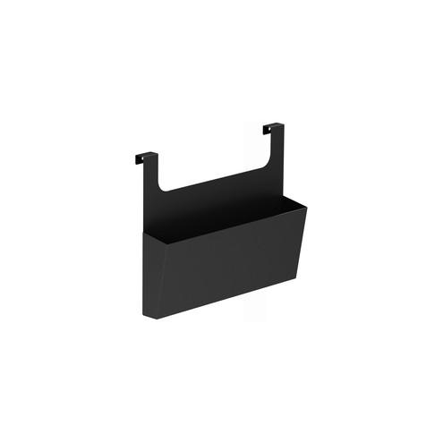 Lorell Chester Cabinet Hanging Side Bin - 15" Width x 5.8" Depth x 2.5" Height - Metal - Black