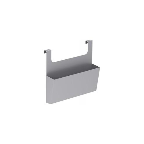 Lorell Chester Cabinet Hanging Side Bin - 15" Width x 5.8" Depth x 2.5" Height - Metal - Metallic Silver