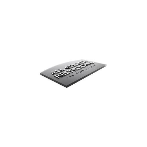 Lorell Restroom Sign - 1 Each - 4.5" Width x 0.5" Height - Easy Readability, Injection-molded - Black