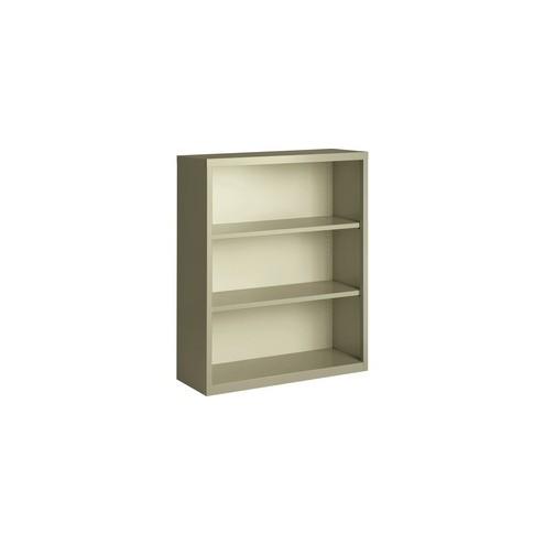 Lorell Fortress Series Bookcases - 34.5" x 13" x 42" - 3 x Shelf(ves) - Putty - Powder Coated - Steel - Recycled