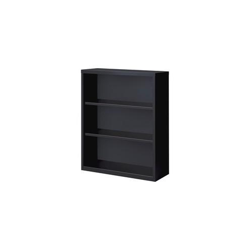 Lorell Fortress Series Bookcases - 34.5" x 13" x 42" - 3 x Shelf(ves) - Black - Powder Coated - Steel - Recycled