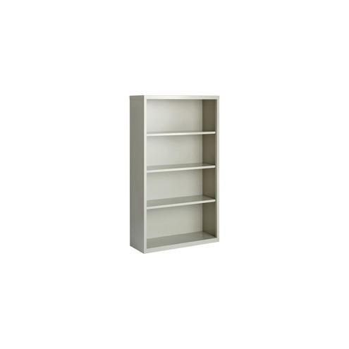 Lorell Fortress Series Bookcases - 34.5" x 13" x 60" - 4 x Shelf(ves) - Light Gray - Powder Coated - Steel - Recycled