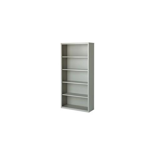 Lorell Fortress Series Bookcases - 34.5" x 13" x 72" - 5 x Shelf(ves) - Light Gray - Powder Coated - Steel - Recycled