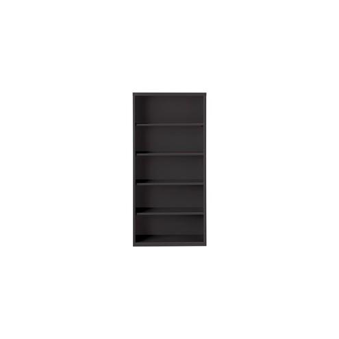 Lorell Fortress Series Bookcases - 34.5" x 13" x 72" - 5 x Shelf(ves) - Black - Powder Coated - Steel - Recycled