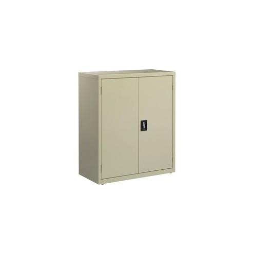 Lorell Fortress Series Storage Cabinets - 18" x 36" x 42" - 3 x Shelf(ves) - Recessed Locking Handle, Hinged Door, Durable, Adjustable Shelf - Putty - Powder Coated - Steel - Recycled