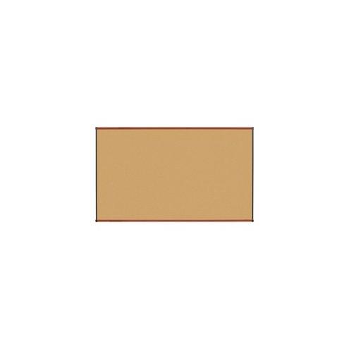 Lorell Bulletin Board - 72" Height x 48" Width - Natural Cork Surface - Durable, Self-healing - Cherry Wood Frame - 1 Each
