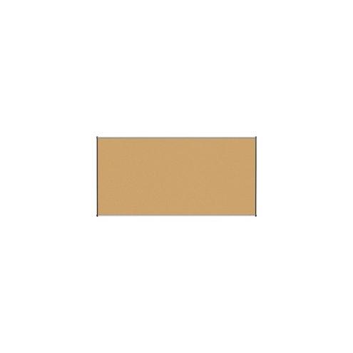 Lorell Satin-Finish Bulletin Board - 96" Height x 48" Width - Natural Cork Surface - Durable, Self-healing - Silver Anodized Aluminum Frame - 1 Each