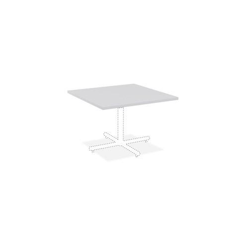 Lorell Hospitality Square Tabletop - Light Gray - Square Top - 36" Table Top Length x 36" Table Top Width x 1" Table Top Thickness - Assembly Required - High Pressure Laminate (HPL), Light Gray