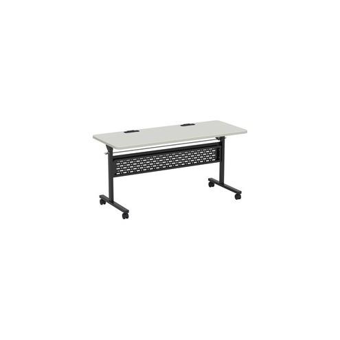 Lorell Flip Top Training Table - Gray Triangle, High Pressure Laminate (HPL) Top - 60" Table Top Width x 24" Table Top Depth - 30" Height - Assembly Required