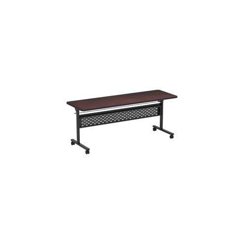 Lorell Flip Top Training Table - Mahogany Triangle, High Pressure Laminate (HPL) Top - 72" Table Top Width x 24" Table Top Depth - 30" Height - Assembly Required