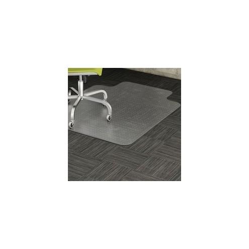 Lorell Low-pile Carpet Chairmat - Carpeted Floor - 53" Length x 45" Width x 0.11" Thickness - Lip Size 12" Length x 25" Width - Vinyl - Clear