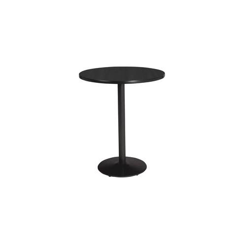 Lorell Bistro-Height Laminate Table with Base - Laminated Round Top - Round Base - 1.25" Table Top Thickness x 36" Table Top Diameter - Steel
