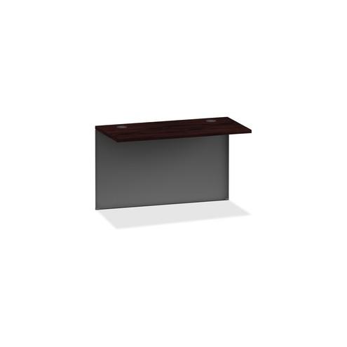 Lorell Mahogany/Charcoal Bridge - 48" x 24" - Finish: Mahogany Laminate, Charcoal
