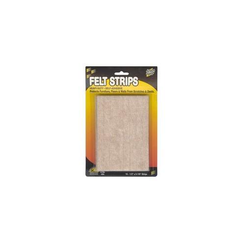 Master Mfg. Co Scratch Guard® Felt Strips, Self-adhesive - Polyester Felt, 1/2" x 5-7/8" , 3/16" Thick, Beige, 16/pk