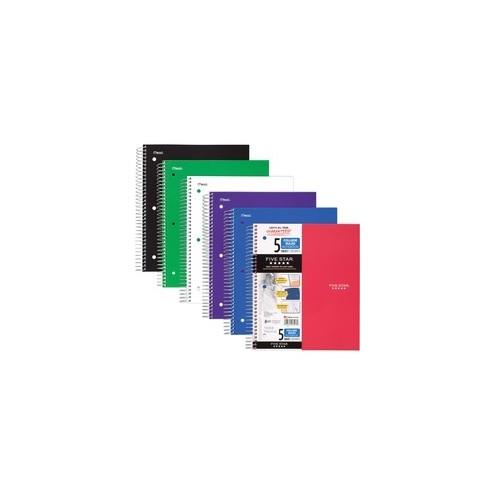 Mead Wirebound Notebooks - 200 Sheets - Wire Bound - 11" x 8 1/2" - White Paper - Assorted Cover - Pocket, Stiff-back, Perforated, Pocket Divider, Heavyweight, Subject, Spiral Lock - 1Each
