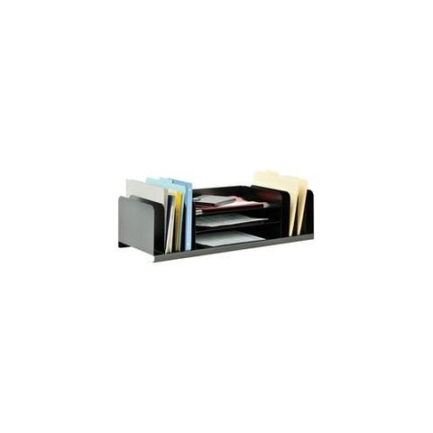 MMF Jumbo Combination Organizer - 11 Compartment(s) - 8.1" Height x 30" Width x 11" Depth - Desktop - Recycled - Black - Steel - 1Each