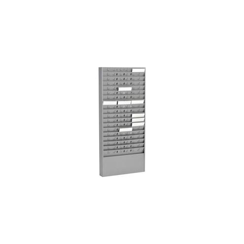 MMF Time Card 54 Pocket Message Racks - 54 Compartment(s) - 5" - 30" Height x 13.6" Width x 2" Depth - Recycled - Gray - Steel, Aluminum - 1 / Each
