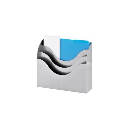 MMF SteelMaster 3-Tier Sorter - 3 Tier(s) - 12.9" Height x 11.5" Width x 3.5" Depth - Desktop - Recycled - Silver - Steel - 1Each