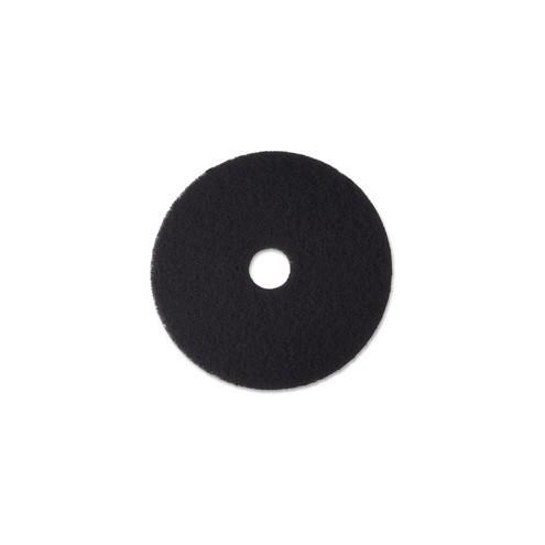 3M High Productivity Pad 7300 - 12" Diameter - 5/Carton x 12" Diameter - Fiber - Black