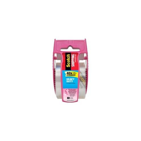 Scotch® Shipping Packaging Tape- Pink Dispenser - 22.22 yd Length x 2" Width - Dispenser Included - 1 Roll - Pink