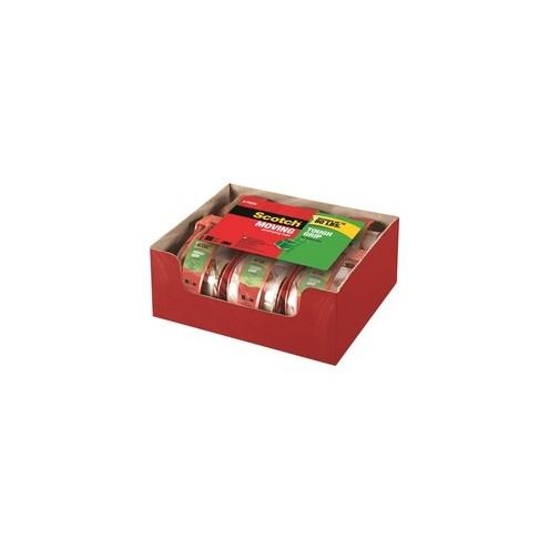 Scotch Tough Grip Moving Packaging Tape - 22.20 yd Length x 1.88" Width - Fiber - Dispenser Included - 6 / Pack - Clear