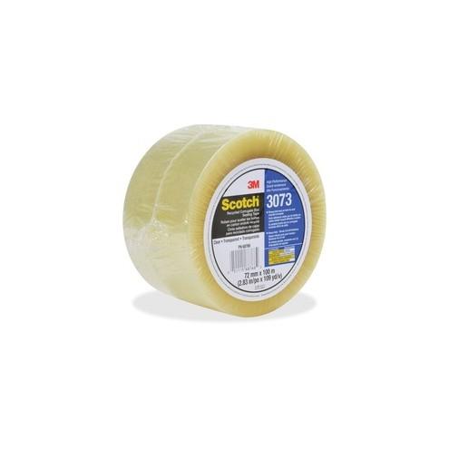 Scotch Recycled Corrugate Tape 3073 - 109.36 yd Length x 2.83" Width - 2.6 mil Thickness - 3" Core - Polypropylene Film Backing - 24 / Carton - Clear