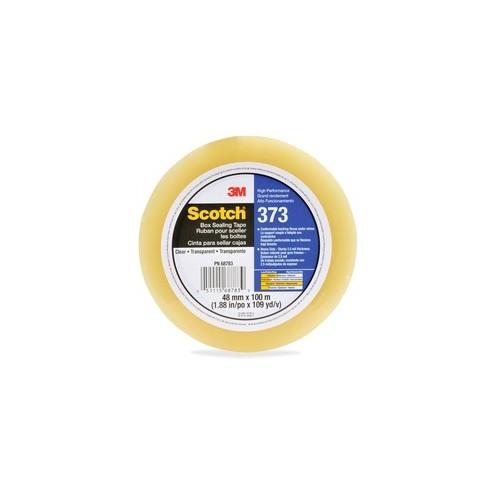Scotch Box-Sealing Tape 373 - 109.30 yd Length x 1.88" Width - 2.5 mil Thickness - 3" Core - Synthetic Rubber Resin - Polypropylene Film Backing - 36 / Carton - Clear