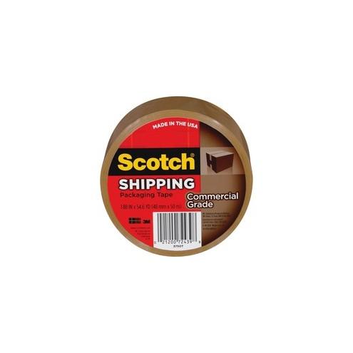 Scotch Commercial-Grade Shipping/Packaging Tape - 54.60 yd Length x 1.88" Width - 3.1 mil Thickness - 3" Core - Synthetic Rubber Resin - 1 / Roll - Tan