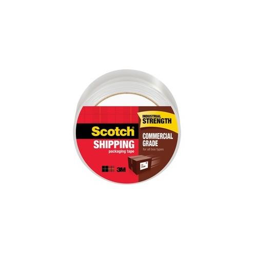 Scotch Commercial-Grade Shipping/Packaging Tape - 54.60 yd Length x 1.88" Width - 3.1 mil Thickness - 3" Core - Synthetic Rubber Resin - 3.10 mil - Polypropylene Backing - 1 / Roll - Clear