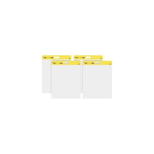 Post-it® Self-Stick Wall Pads - 20 Sheets - Plain - Stapled - 18.50 lb Basis Weight - 20" x 23" - White Paper - Self-adhesive, Repositionable, Bleed Resistant - 4 / Carton