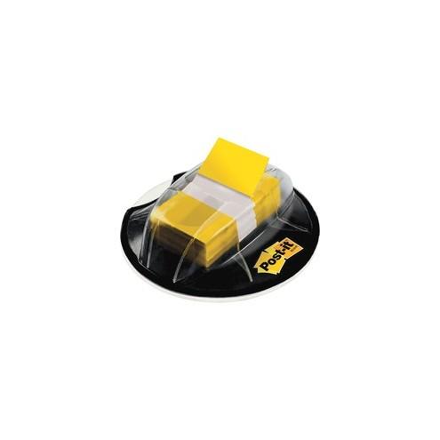 Post-it® 1"W Flags in Desk Grip Dispenser - 200 - 1" x 1.75" - Rectangle - Unruled - Yellow - Removable, Self-adhesive - 200 / Pack