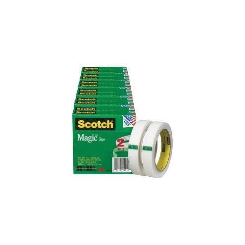 Scotch 3/4"W Magic Tape - 72 yd Length x 0.75" Width - 3" Core - 12 / Bundle - Clear