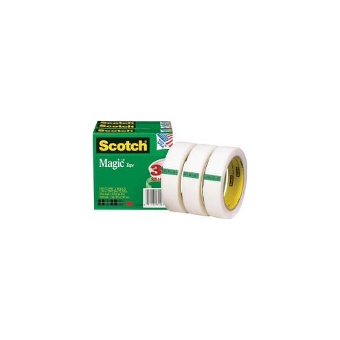 Scotch Magic Tape - 72 yd Length x 1" Width - 3" Core - 3 / Pack - Matte Clear