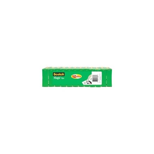 Scotch 3/4"W Magic Tape - 27.78 yd Length x 0.75" Width - 1" Core - 12 / Pack - Matte Clear