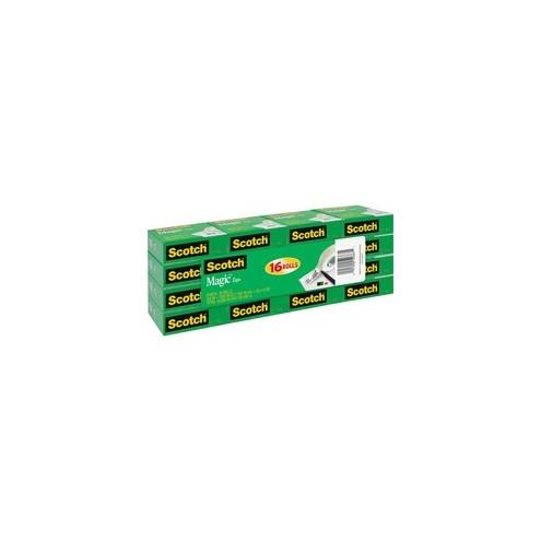 Scotch 3/4"W Magic Tape - 27.78 yd Length x 0.75" Width - 1" Core - 16 / Pack - Matte Clear