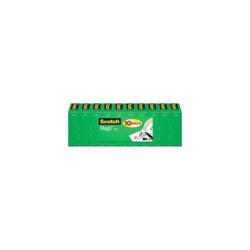 Scotch 3/4"W Magic Tape - 27.78 yd Length x 0.75" Width - 1" Core - 10 / Pack - Matte Clear