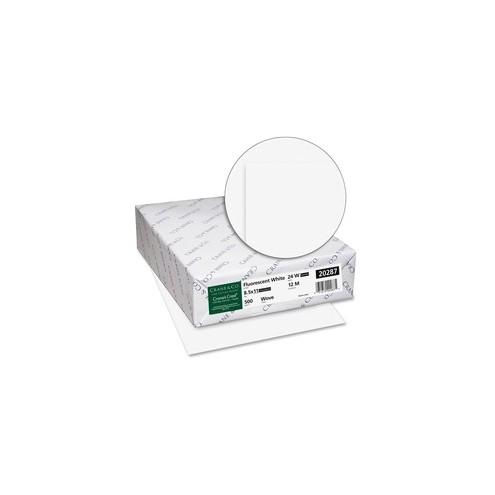 Crane's Crest Inkjet, Laser Print Copy & Multipurpose Paper - Letter - 8 1/2" x 11" - 24 lb Basis Weight - Wove - 500 / Pack - Bright White