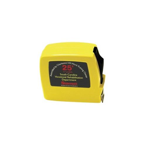 SKILCRAFT 25 Foot Tape Measure - 25 Length 1" Width - 1/16, 1/32 Graduations - Metric, Imperial Measuring System - Steel - 1 Each - Yellow