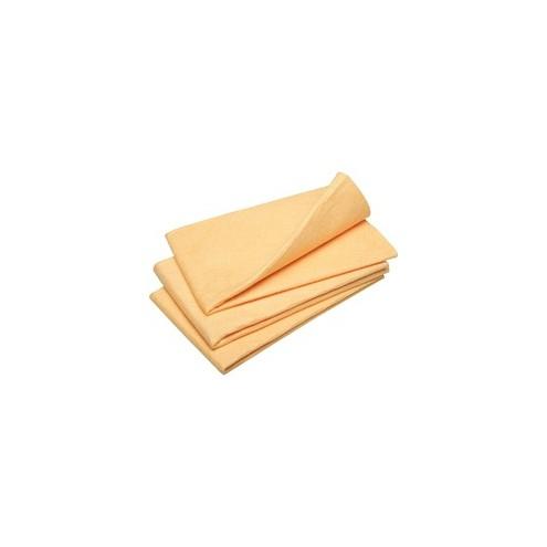 SKILCRAFT Synthetic Shammy Surface Cloths - 23" x 20" - Orange - Cloth - Absorbent, Non-abrasive - 3 / Pack