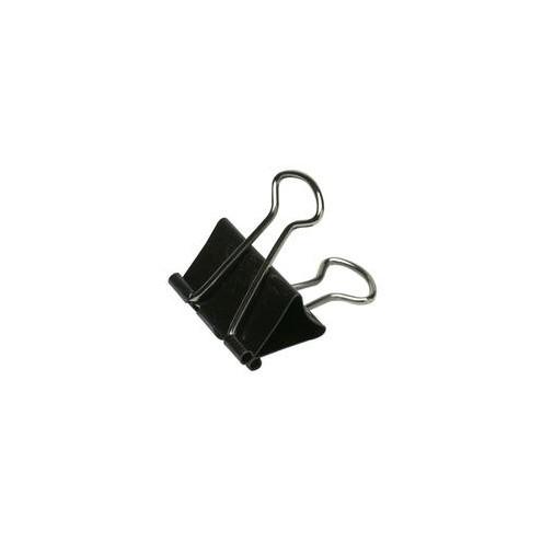 SKILCRAFT Spring-type Binder Clips - Medium - 0.63" Size Capacity - 12 / Dozen - Black, Silver - Steel
