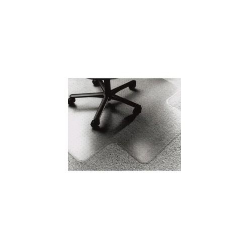 SKILCRAFT Vinyl Chairmat - Carpeted Floor - 53" Length x 45" Width x 0.22" Thickness - Lip Size 12" Length x 20" Width - Vinyl - Clear
