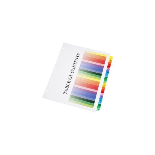 SKILCRAFT Binder Tabbed Index Sheet - 25 Printed Tab(s) - Character - A-Z - 8.5" Divider Width x 11" Divider Length - Letter - Assorted Divider - Assorted Tab(s) - 25 / Set