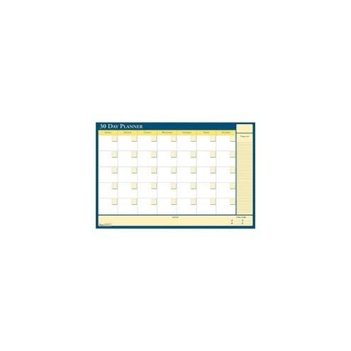 SKILCRAFT Undated 30/60 Day Flexible Planner - Monthly - 42" x 32" - Paper - White