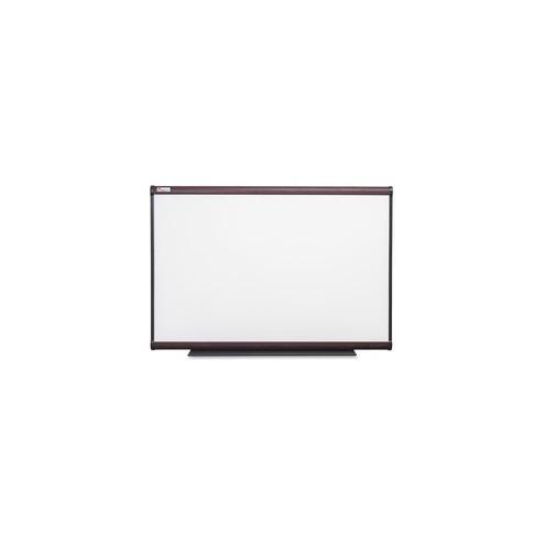 SKILCRAFT Aluminum Frame Total Erase White Board - 48" (4 ft) Width x 36" (3 ft) Height - White Surface - Mahogany Aluminum Frame - Rectangle - 1 Each