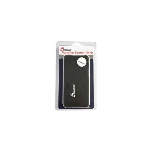 SKILCRAFT Portable Power Pack - For Mobile Device, USB Device - 12000 mAh - 5 V DC Input - 2 x - Black