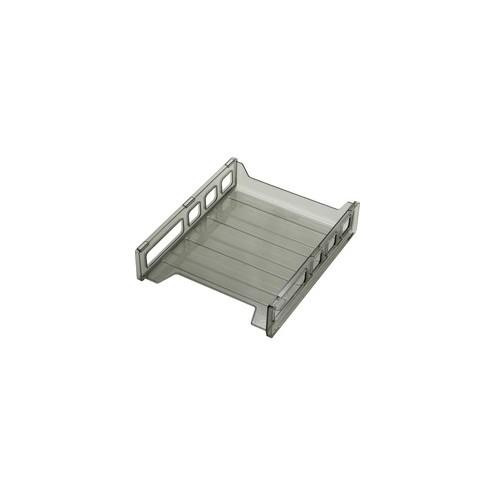 OIC Front Load Letter Tray - 12.5" Height x 10.5" Width x 2.9" Depth - Desktop - Smoke - 1Each